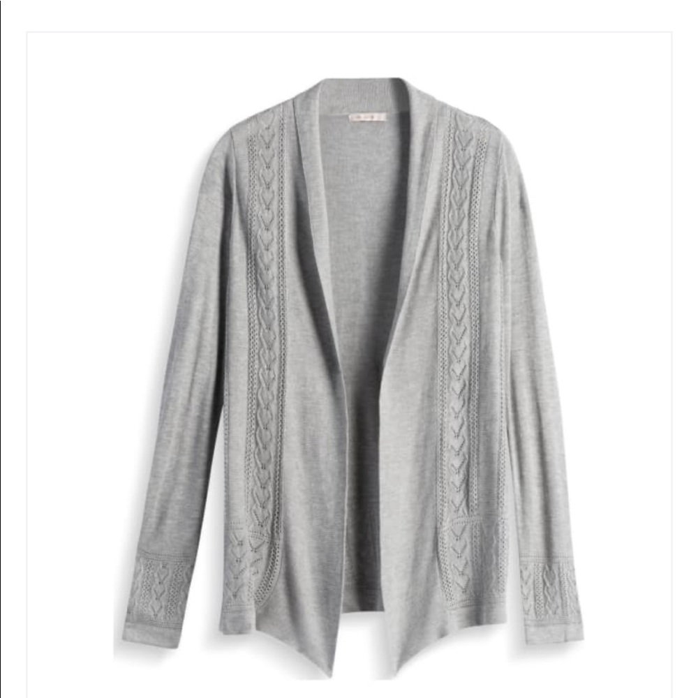 Gray lightweight cardigan sweater